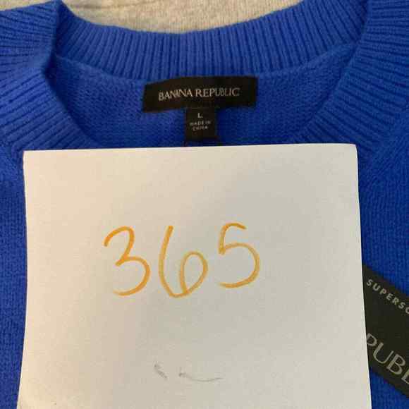 NWT‎ Banana Republic Sweater Womens Sz L Blue Cotton Knit Pullover Long Sleeve - Picture 10 of 10